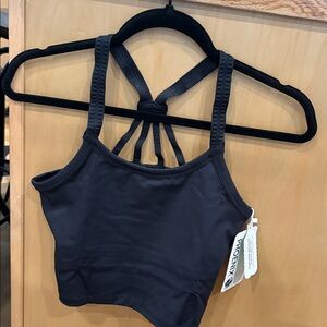 524.Phoenix Malibu Multi Strap Black Sports Crop
